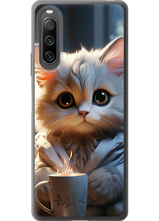 Чохол на sony xperia 10 iv білий кіт "5646u-2789-851"