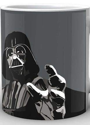 Кружка geek land белая звёздные войны star wars дарт вейдер на сером фоне sw.002.08