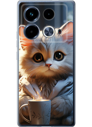 Чохол на infinix note 40 білий кіт "5646u-3707-851"