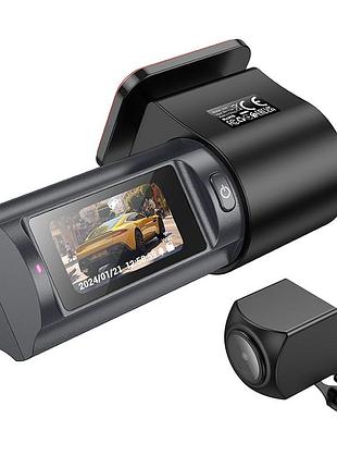 Видеорегистратор hoco dv8 2k display hidden driving recorder(with rear camera) black 3