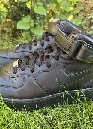 Оригінальні високі шкіряні кросівки nike air force 1 mid black 315123-001 р42/26.5см
