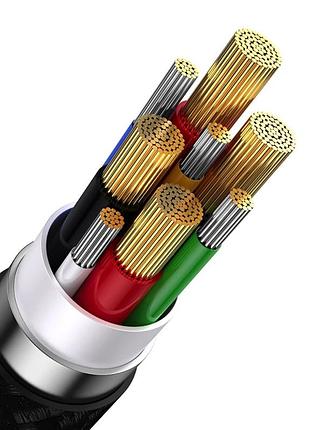 Кабель baseus flash series ⅱ two-for-three charging cable u+c to m+l+c 100w 1.2m black 7