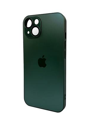 Чохол для смартфона ag glass matt frame color logo for apple iphone 15 cangling green