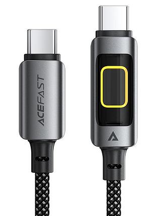 Кабель acefast c21-03, type-c to type-c, 60w, 1.2m, nylon, aluminum alloy connectors, black