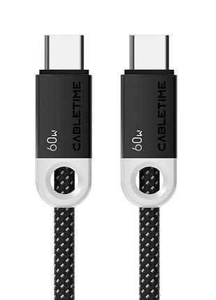 Кабель cabletime usb type-c (m) - type-c (m) pd60w, 1 м (cup4h)