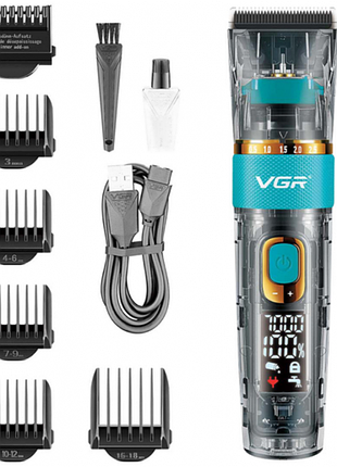 Акумуляторна машинка для стриження волосся + 6 насадок, з usb, vgr v-695 / бездротовий тример для стриження