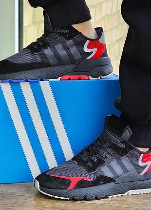 Летние кроссовки adidas jogger сеточка чёрные адидас беговые лёгкие (размеры: 41,42,43,44,45) видео обзор