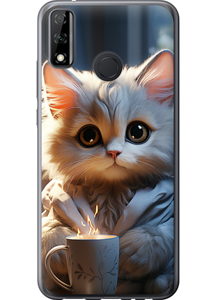 Чохол на huawei y8s білий кіт "5646u-2027-851"