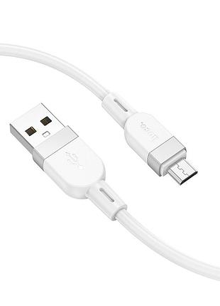 Кабель hoco x109 energy silicone charging data cable micro(l=1m) white 4