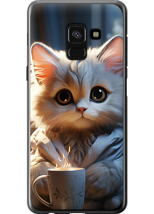 Чохол на samsung galaxy a8 2018 a530f білий кіт "5646u-1344-851"