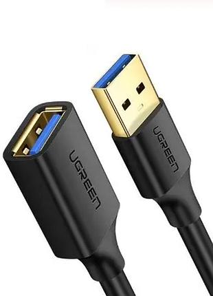 Подовжувач ugreen us129 usb 3.0 extension male cable 1.5m (black)(ugr-30126)