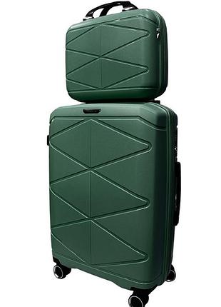 Комплект чемоданов madisson snowball 51304/s+va цвет темно-зеленый