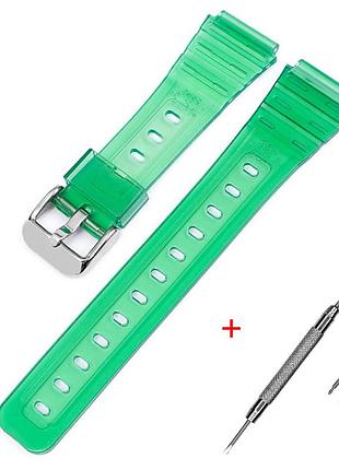 Ремешок для casio f-91w jelly green si