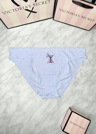 Стрейч-бавовняні трусики-бікіні з мереживною обробкою. victoria's secret. оригінал 🇺🇸