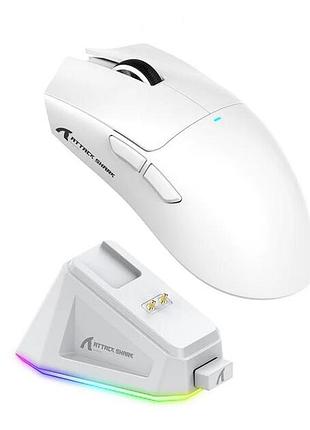 Мышь беспроводная игровая attack shark x11 ,paw3311, 22000 dpi 2,4g+bluetooth white