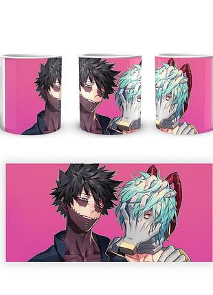 Кружка geekland моя геройская академия my hero academia даби и шигараки на розовом фоне mha 02.514