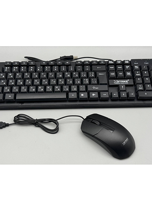 Проводная клавиатура + мышка xstrike x-1012 usb office