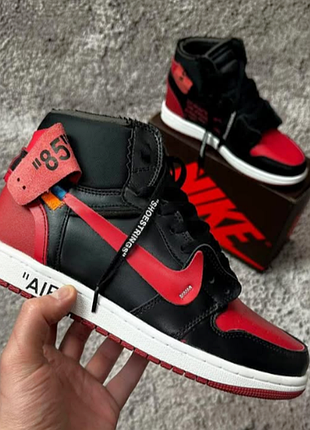 Термо кросівки nike air jordan червоні чоловічі чорні джордан високі найк єврозима (розміри:41,42,43,44,45)