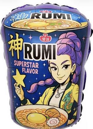 Фольгована кулька кнр (41х54 см) "k-pop demon hunters | мисливці на демонів" рамен rumi