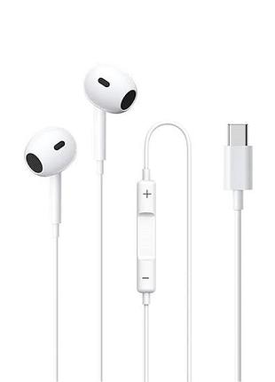 Проводные наушники "remax wired earphones for music and call rm-570/a/i" typec-white