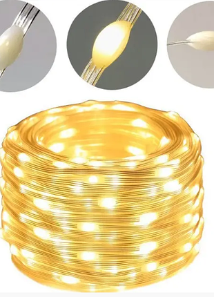Вулична світлодіодна гірлянда великі каплі роси 500led 50м + 8 режимів світіння (cc18200-t500)
