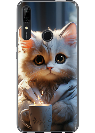 Чохол на huawei y9 prime 2019 білий кіт "5646u-1736-851"