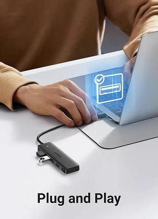 Usb-хаб ugreen 4-port usb 3.0 hub 0.15m 5