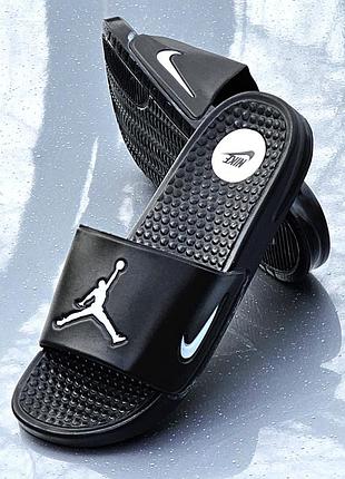 Шлёпанцы nike jordan чёрные сланцы тапочки белые найк женские (размеры: 36,37,38,39)