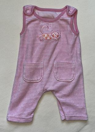 Велюровий ромпер / напівкомбінезон marks & spencer (newborn / 50 см)