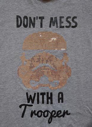 Сірий лонгслів/кофта для дівчинки star wars «dont mess with a trooper», серый лонгслив 2