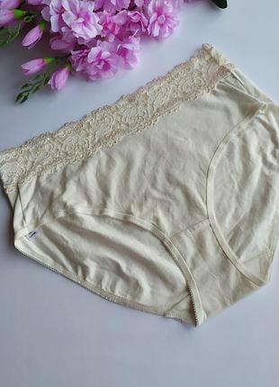 Новые кремовые трусики с кружевом george, u9 14, eur 42, xl