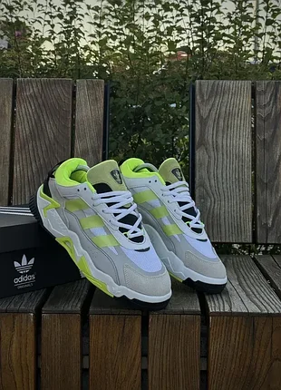 Кросівки adidas niteball ll, сірі / салатові 559-7