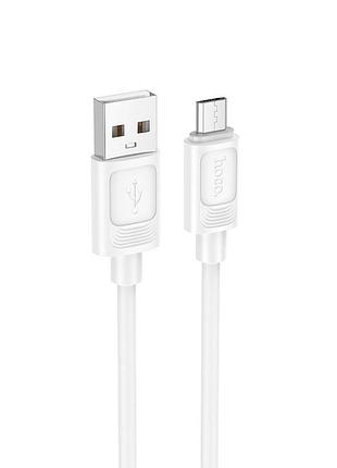 Кабель hoco x122 benefit silicone charging data cable micro white