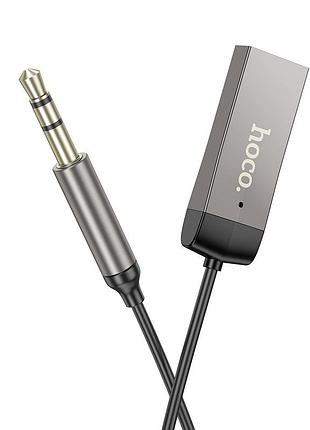Bluetooth-ресивер hoco e78 benefit car aux bt receiver with cable black metal gray 4