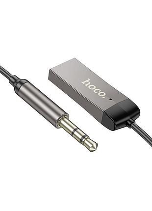 Bluetooth-ресивер hoco e78 benefit car aux bt receiver with cable black metal gray 5