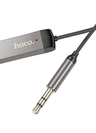 Bluetooth-ресивер hoco e78 benefit car aux bt receiver with cable black metal gray 6