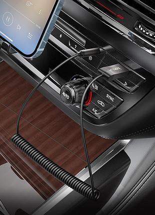 Bluetooth-ресивер hoco e78 benefit car aux bt receiver with cable black metal gray 8