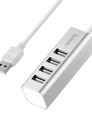 Usb-хаб hoco hb1 4usb line machine silver