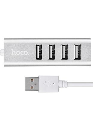 Usb-хаб hoco hb1 4usb line machine silver 3