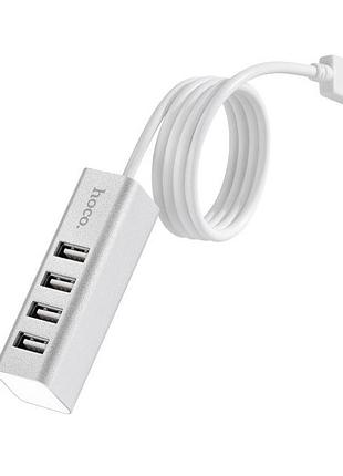 Usb-хаб hoco hb1 4usb line machine silver 4