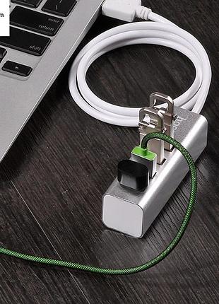 Usb-хаб hoco hb1 4usb line machine silver 5
