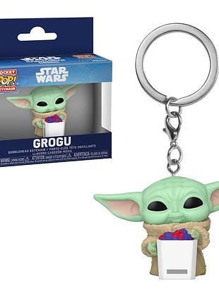 Фігурка брелок funko pop фанко поп мандалорець ґроґу the mandalorian grogu with popcorn 4 см