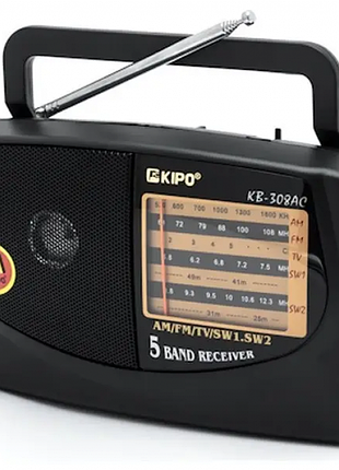Радіоприймач радіо fm фм kipo kb-308ac чорний