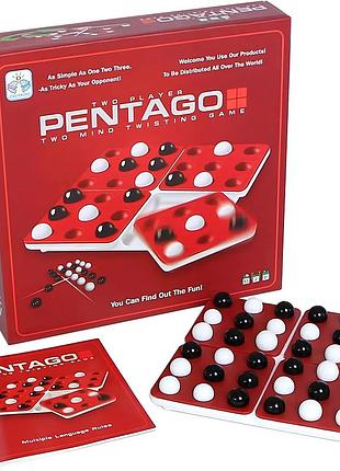 Настільна гра пентаго pentago. настільна гра для двох гравців. гра типу хрестики-нуліки