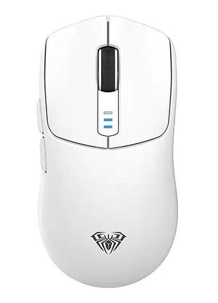 Мышь беспроводная игровая aula sc580 paw3325, 12000 dpi 2,4g+bluetooth white