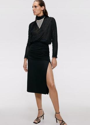 🖤гольф-топ з бахромою жіночий zara🖤