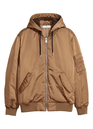 Мужская куртка-бомбер h&amp;m l.o.g. с капюшоном / демисезонная р. l