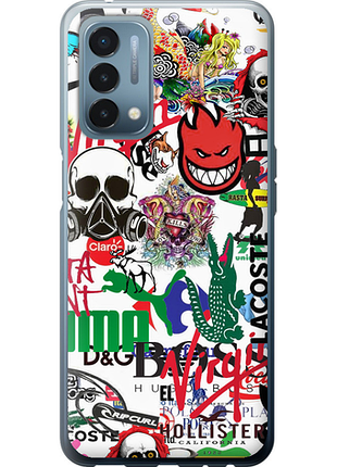 Чохол на oneplus nord n200 many different logos "4022u-2384-851"