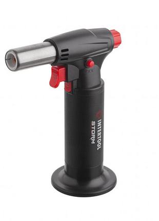 Горелка газовая заправочная, пьезорозжиг, 1100 °c, storm intertool gb-0008