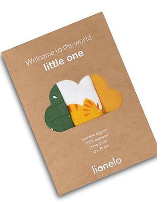 Пеленальный набор lionelo dino bamboo box multicolor